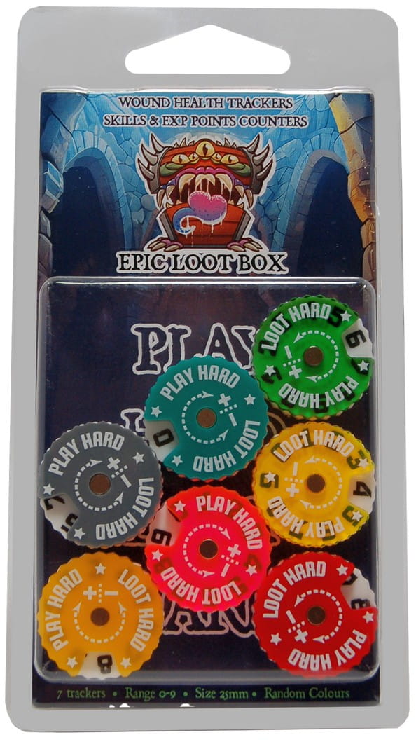 Trackers Counters, Range 0-9, Size 25mm, Random Colours